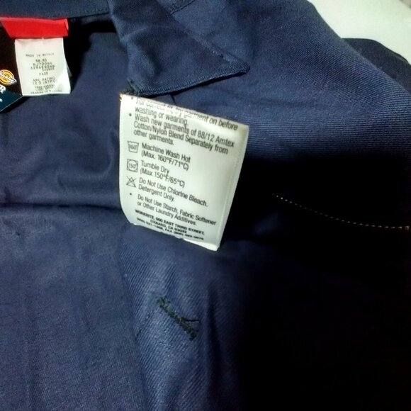 Dickies FR Workwear Jacket Men Small Blue Flame Resistant Twill Work 3259NB New - Picture 6 of 16